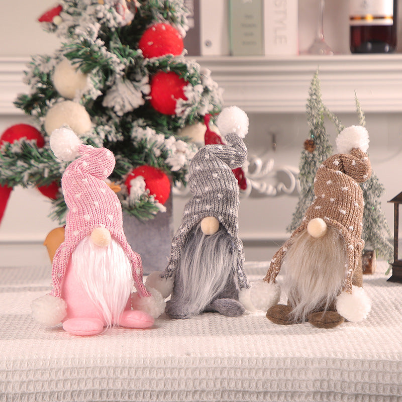 Decorative gnome figure with knitted hat
