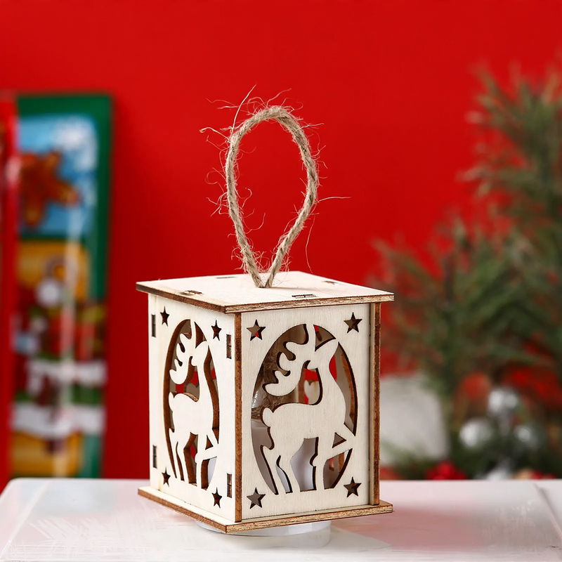 Illuminated wooden house for the Christmas season