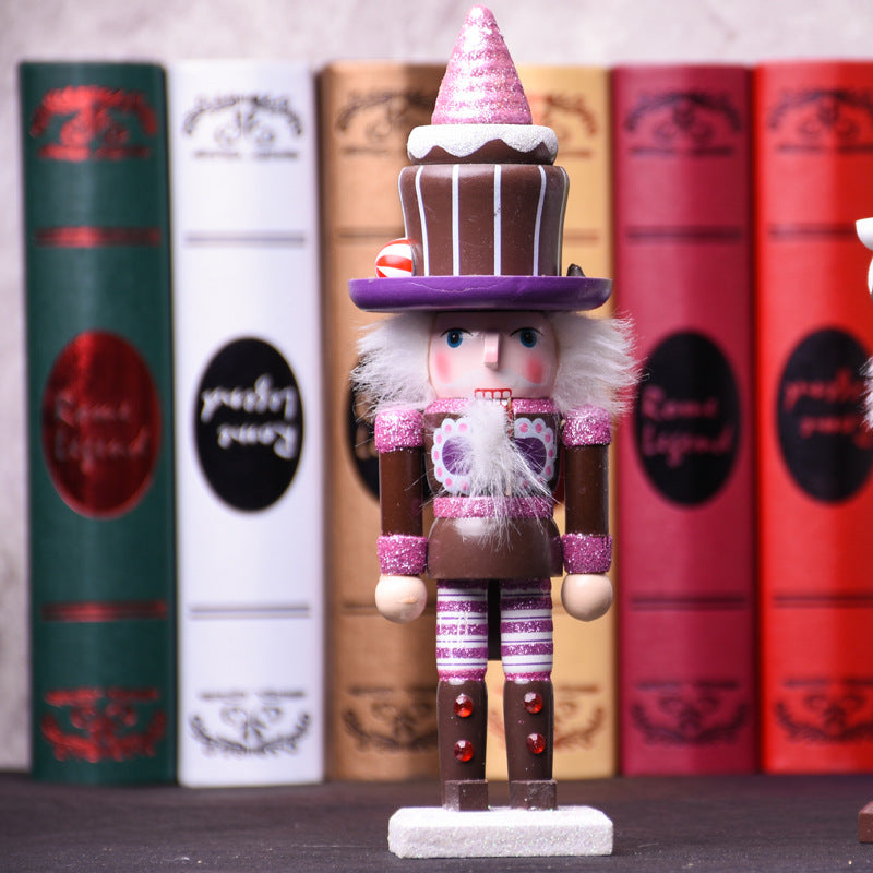 Decorative nutcracker made of pine wood, 25 cm