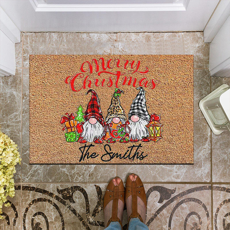 Christmas Doormat with Gnome Design