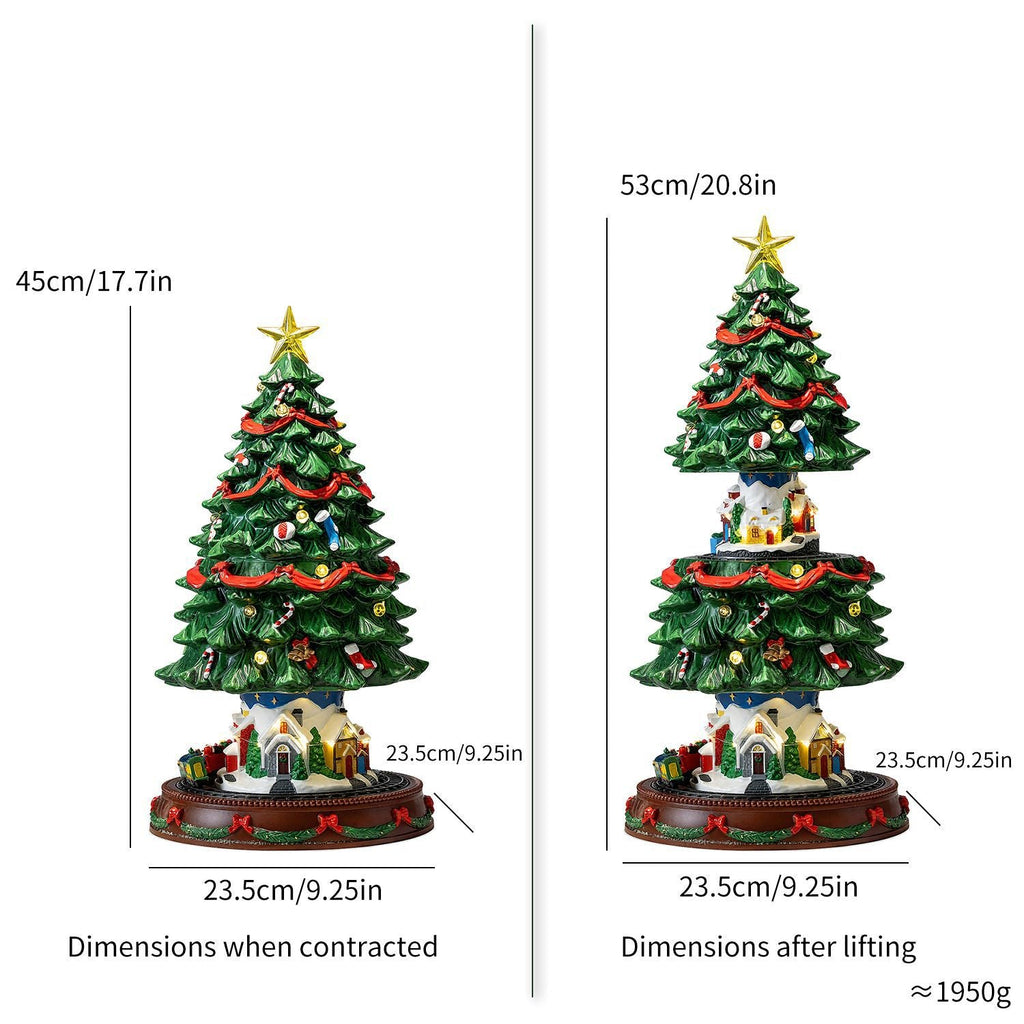 Christmas tree music box with rotation and lifting function