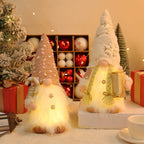 Glittering gnome figure with LED lighting