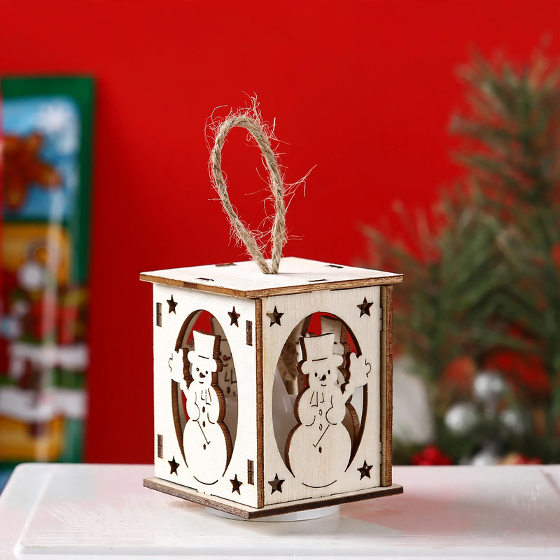 Illuminated wooden house for the Christmas season