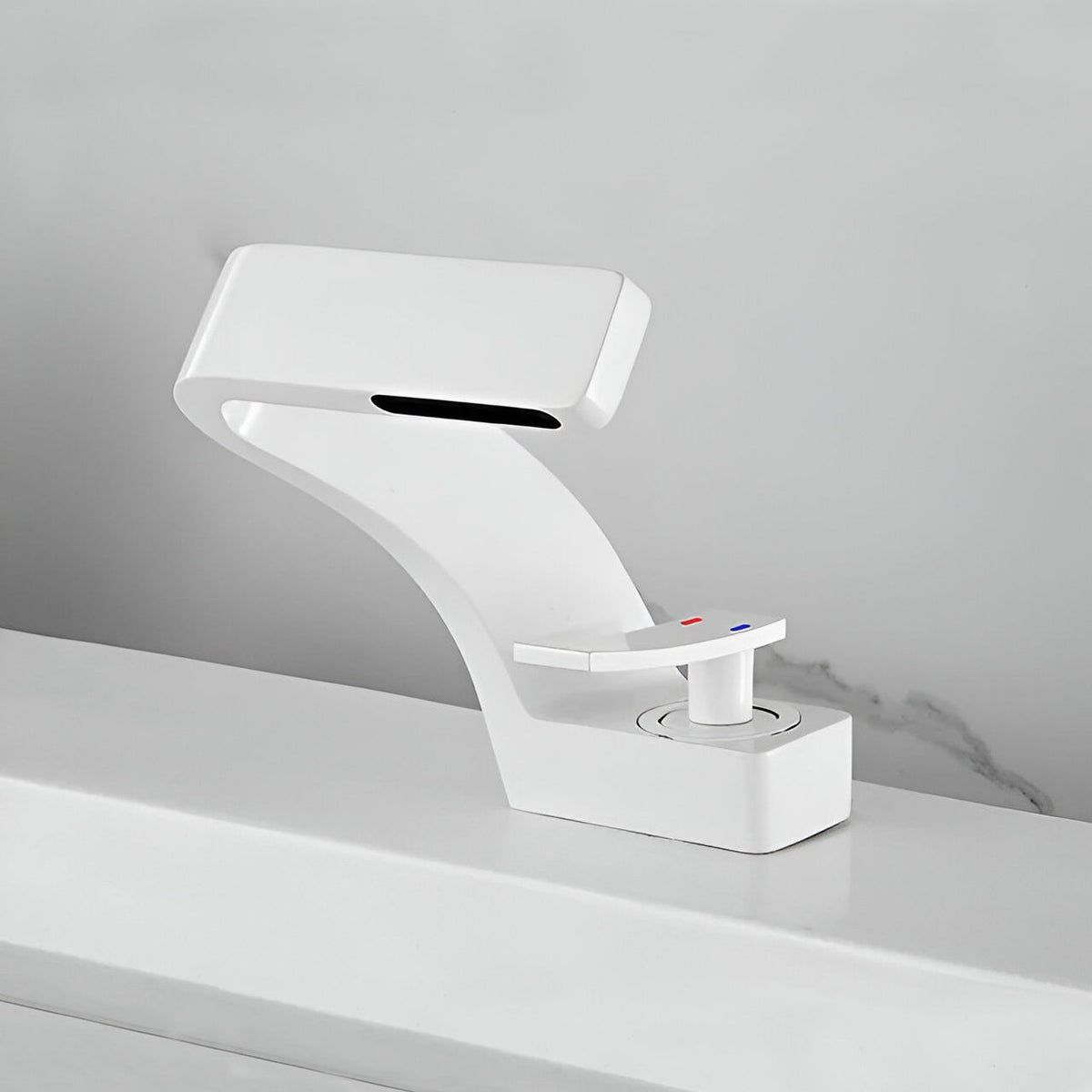 Solna - Waterfall Single Lever Brass Bathroom Sink Faucet