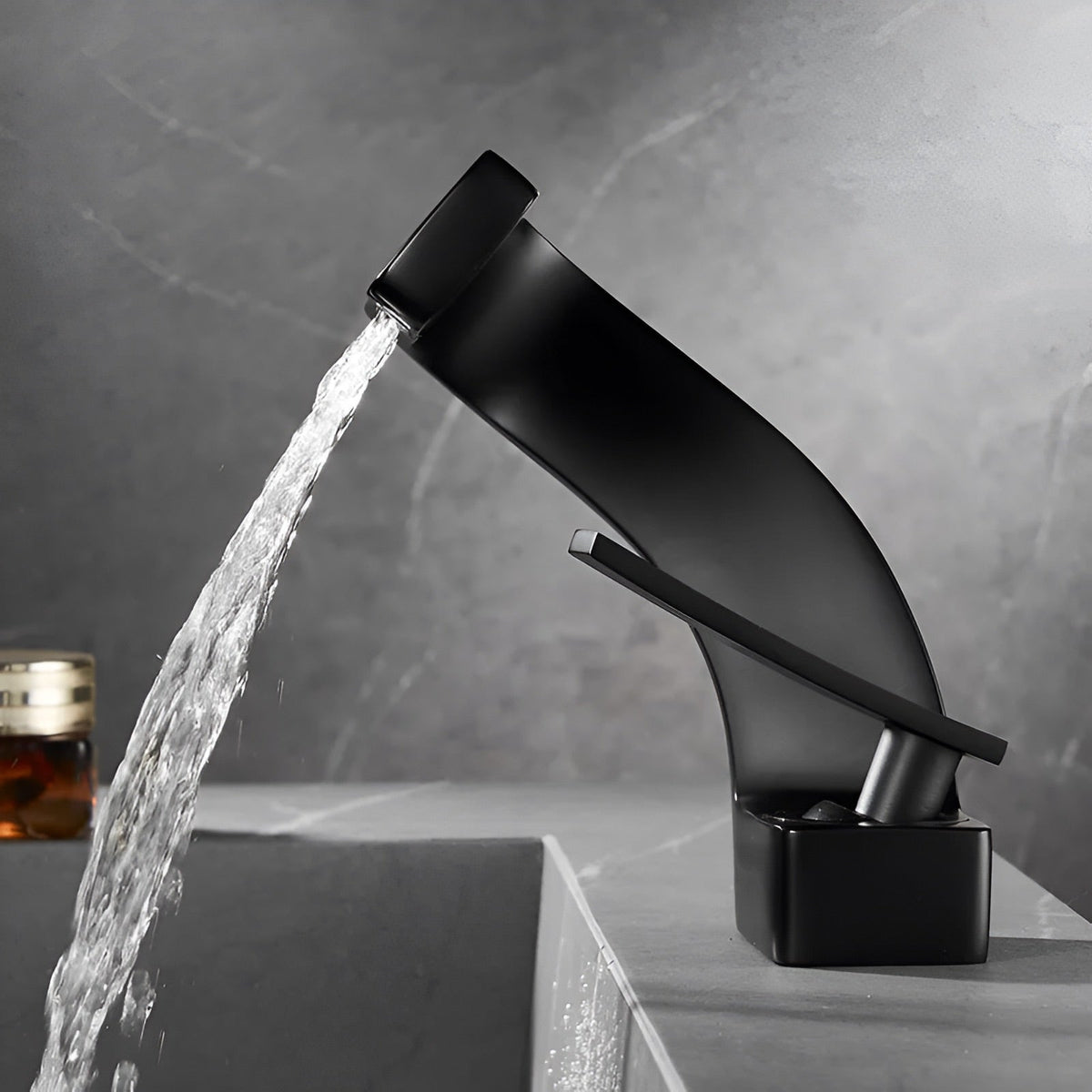 Solna - Waterfall Single Lever Brass Bathroom Sink Faucet