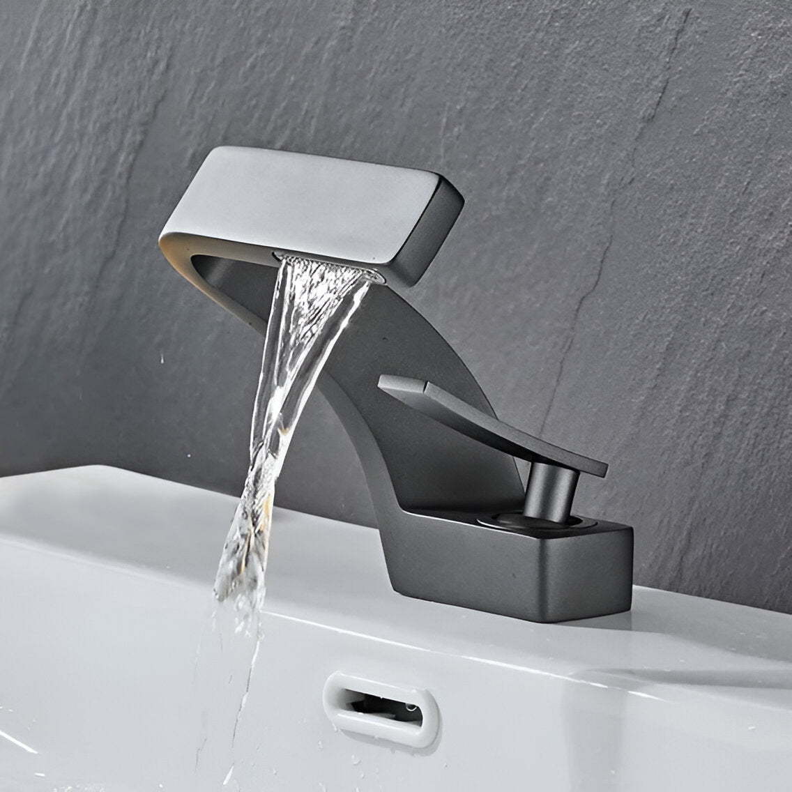 Solna - Waterfall Single Lever Brass Bathroom Sink Faucet