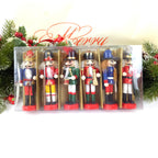 Wood Nutcracker Figures, Set of 6, Christmas Decoration