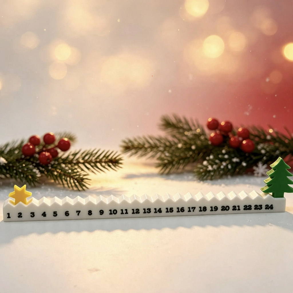 Christmas Advent Calendar made of PLA, table decoration