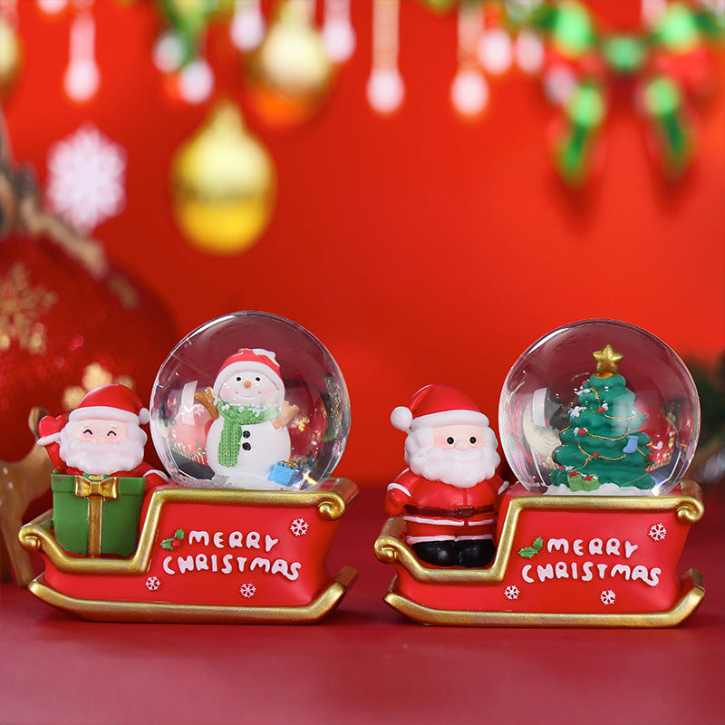 Christmas snow globe with light effects