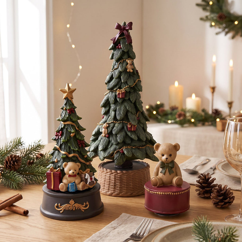 Decorative Christmas tree music box made of resin