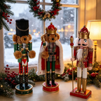 Wood Nutcracker Figure, King or Bear, 30 cm