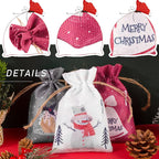 Christmas jute bag with drawstring