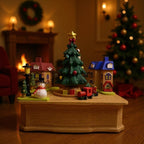 Decorative wooden Christmas music box