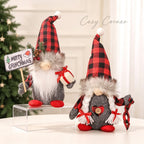 Gnome figure with red-black checkered hat
