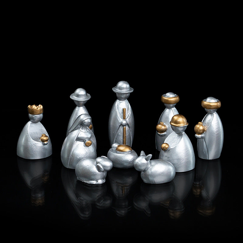 Nativity figures set made of resin