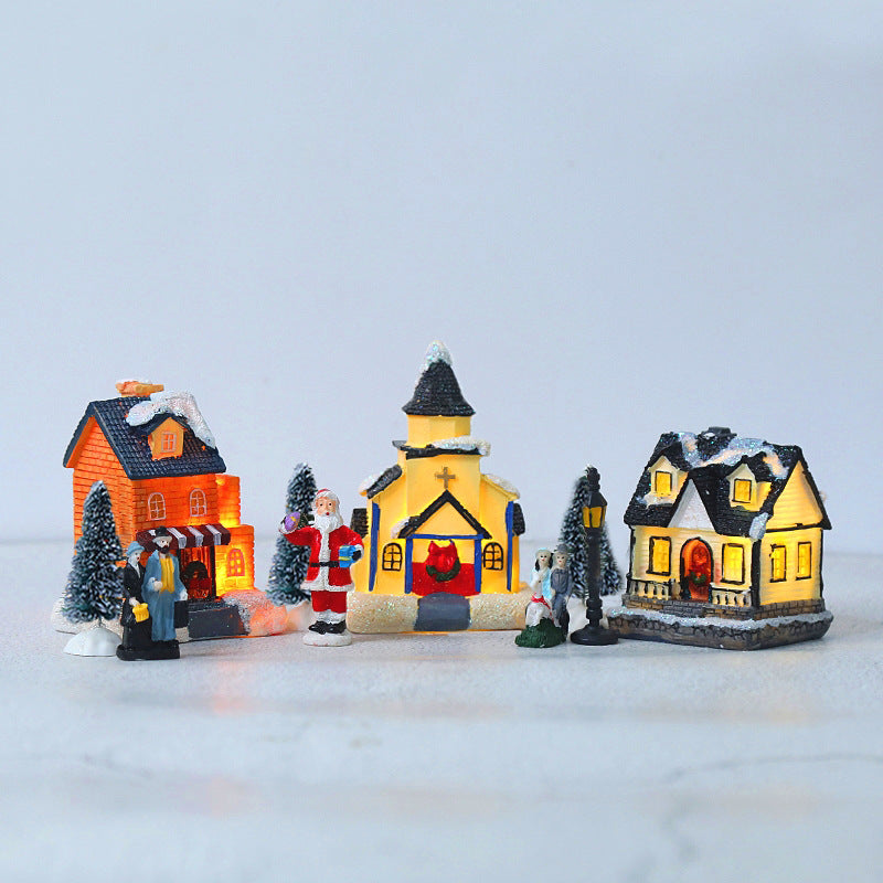 Illuminated Christmas Village, 10-piece Set