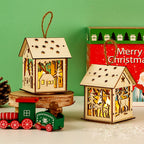 Illuminated wooden house for the Christmas season