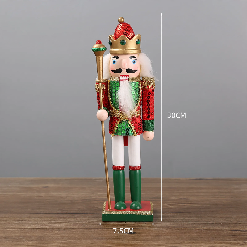 Decorative nutcracker soldier figure made of pine wood