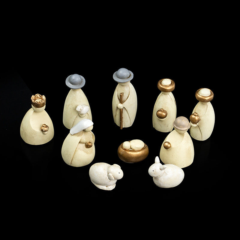Nativity figures set made of resin
