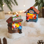 Illuminated Christmas house made of resin