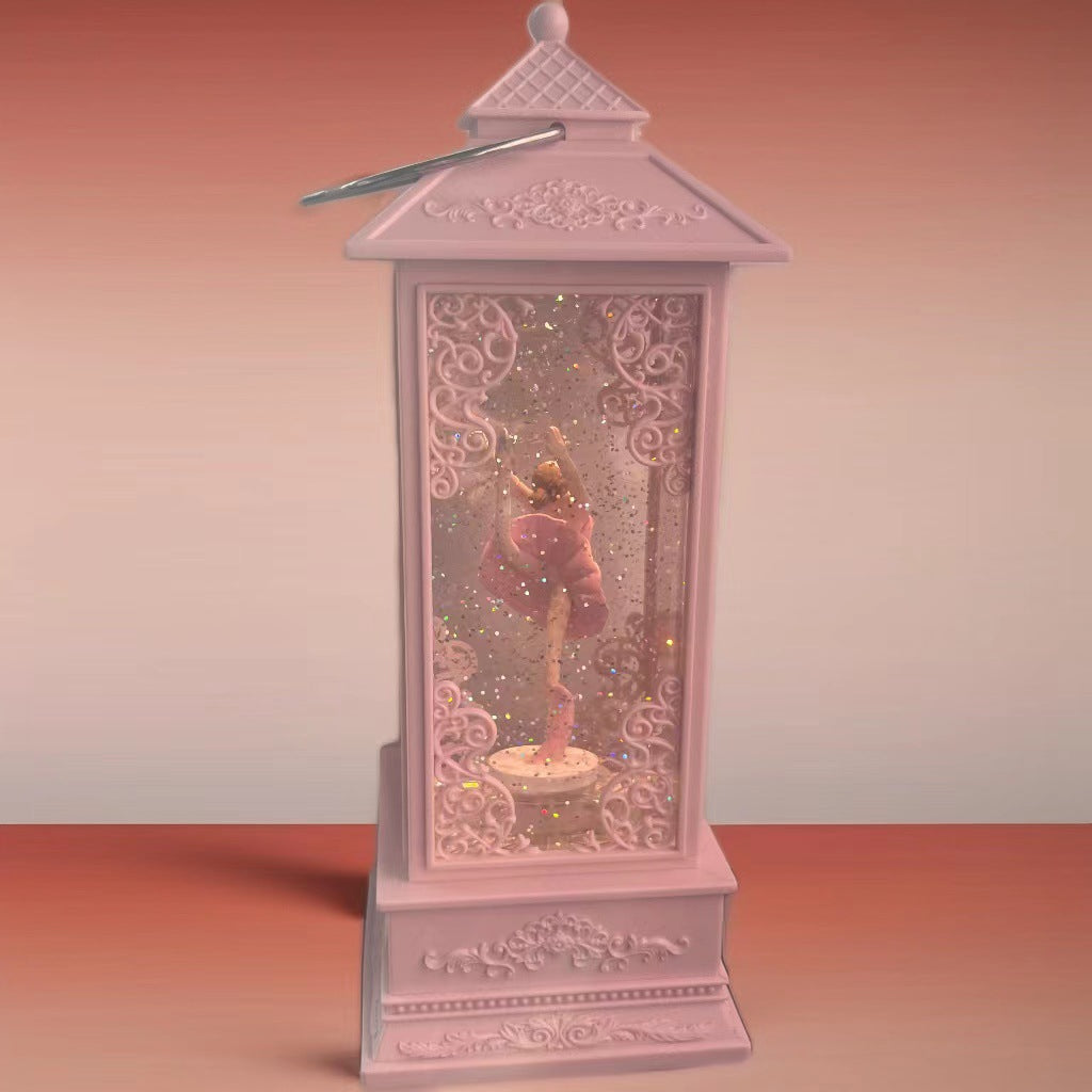 Ballerina music box with glass globe, 34 cm