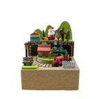 Wood music box with voice-controlled lighting