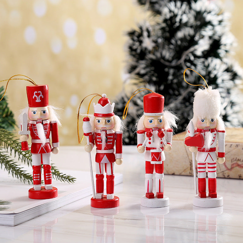Nutcracker set, 12 cm, 4-piece, wood, hand-painted