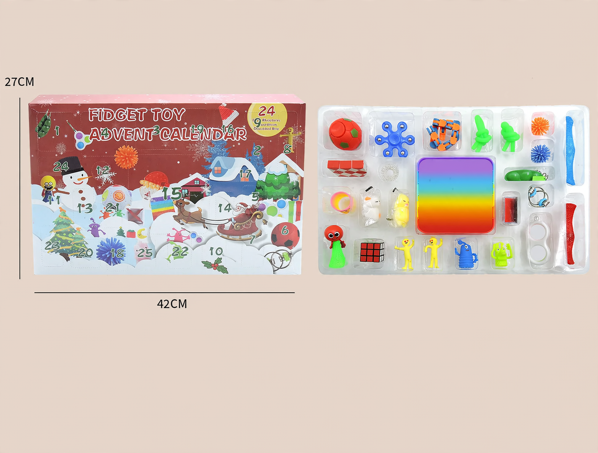 Christmas Advent Calendar with 24 Anti-Stress Toys