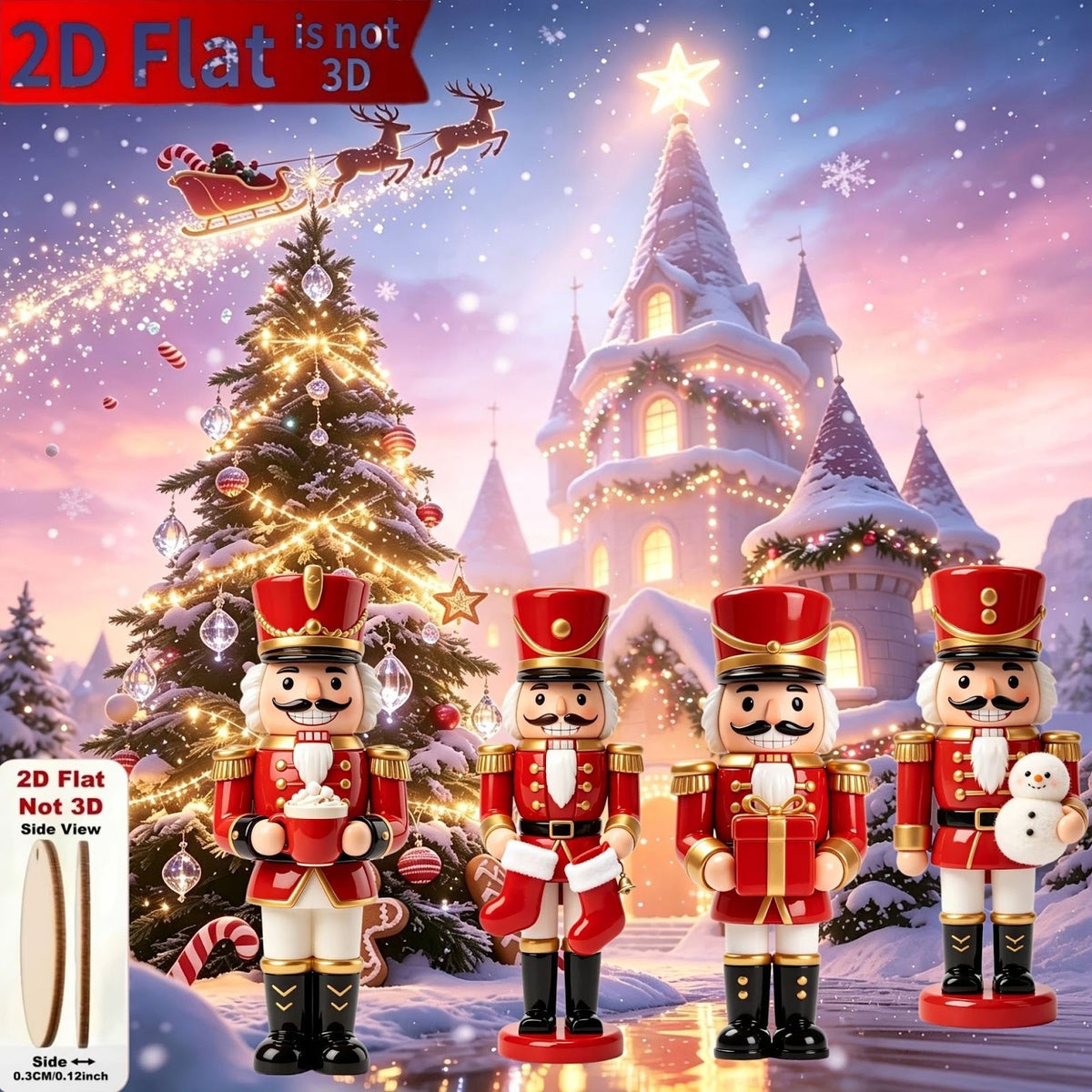 Nutcracker pendant made of wood, set of 10