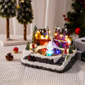 Illuminated music box with water fountain