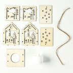 Illuminated wooden house for the Christmas season