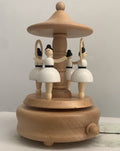 Decorative wooden music box with mechanical movement