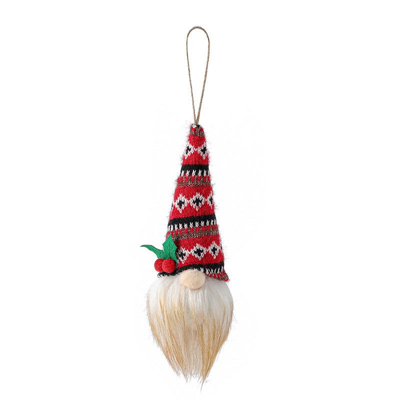 Christmas gnome pendant with knitted hat