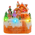 Miniature music box with gingerbread man and LED lighting