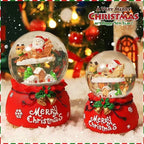 Christmas snow globe with music and light
