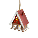Illuminated wooden house for Christmas decoration