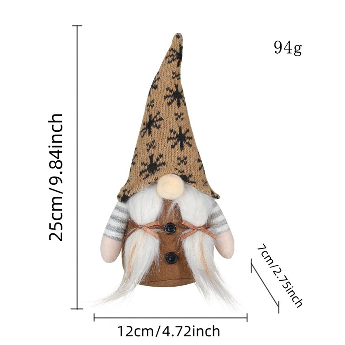 Christmas elf with knitted hat, fabric hanging figure
