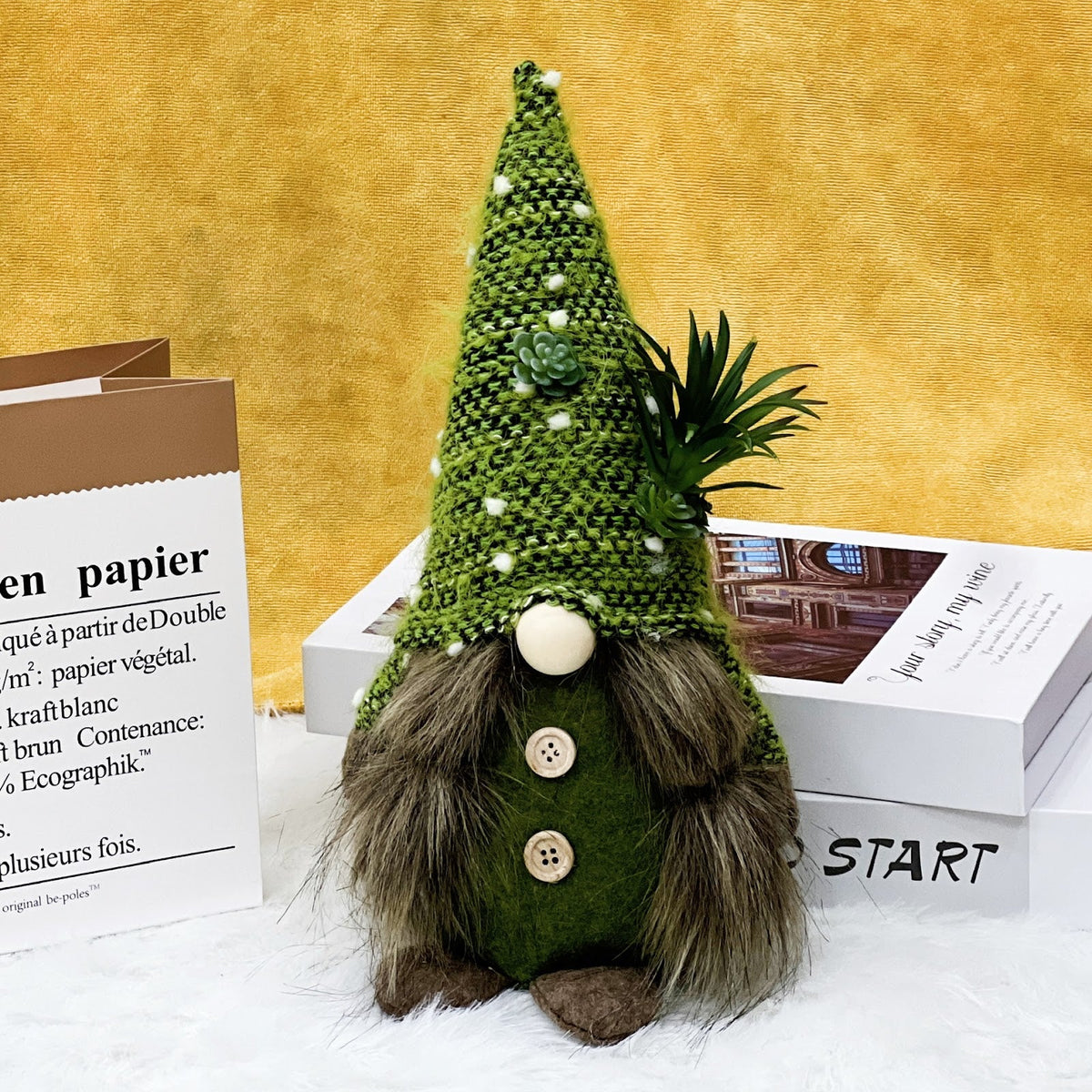 Christmas gnomes with succulent design