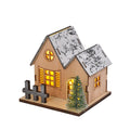 Illuminated wooden Christmas house with LED