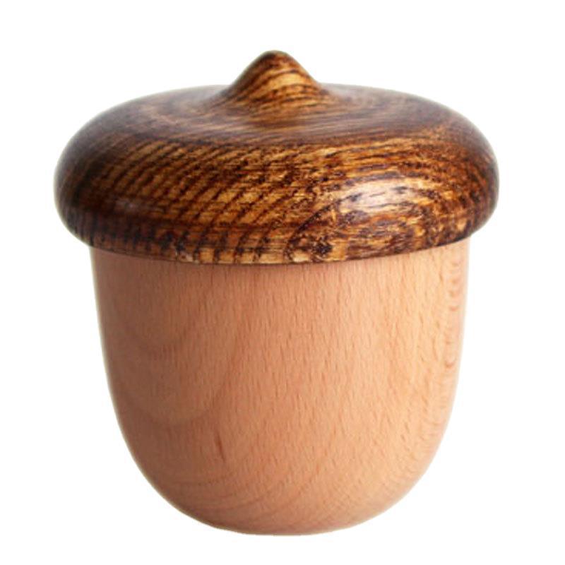 Acorn music box made of beech wood, hand-operated