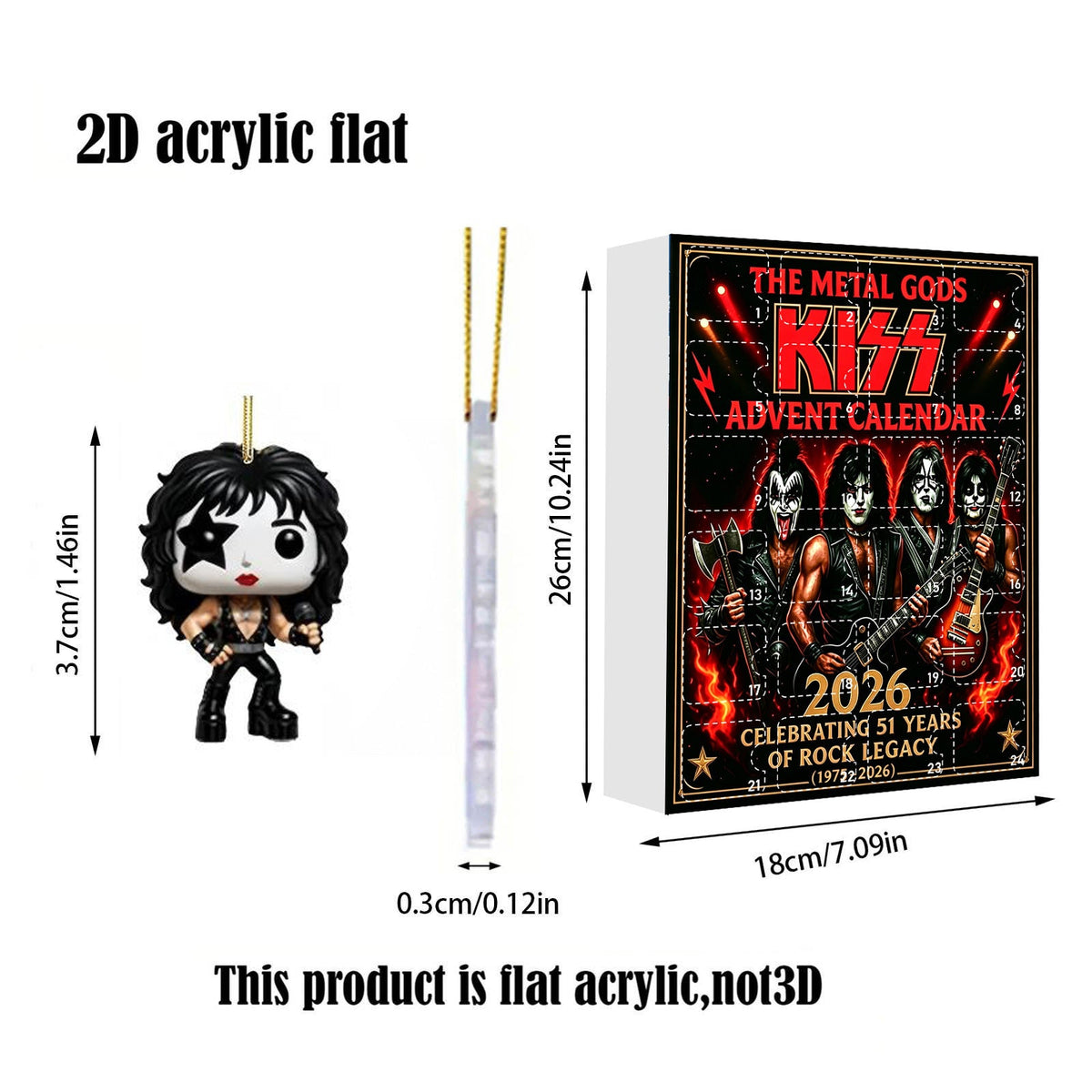 Kiss Band Christmas Advent Calendar with Acrylic Ornaments