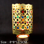 Rotating metal candle holder, round