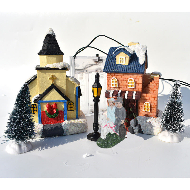 Illuminated Christmas Village Set, 10-piece