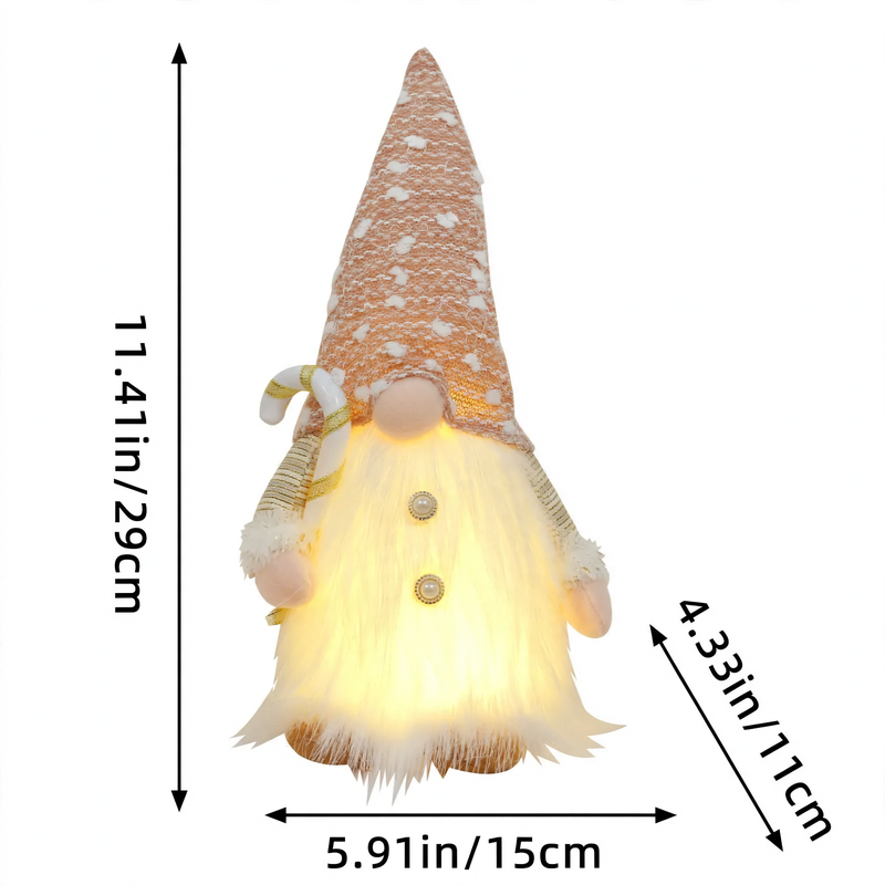 Glittering gnome figure with LED lighting