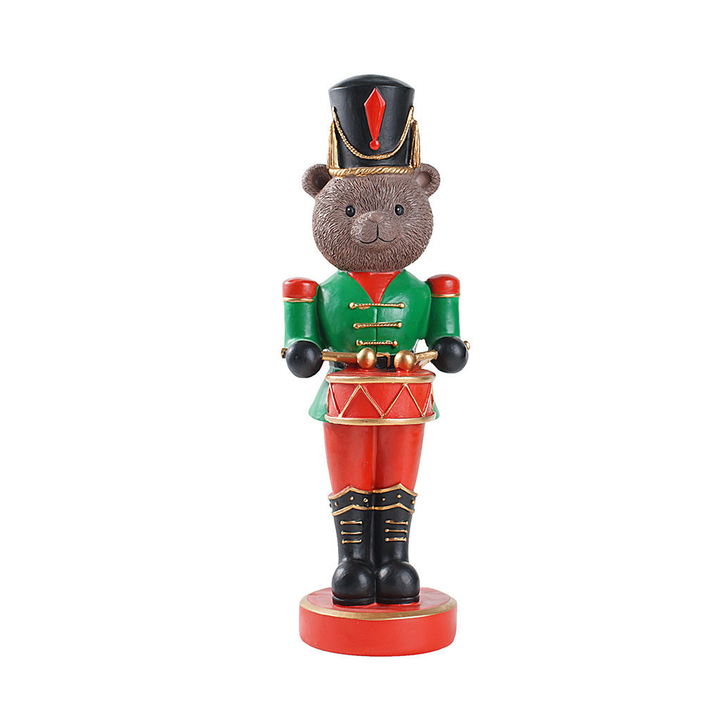 Decorative nutcracker bear figure made of resin