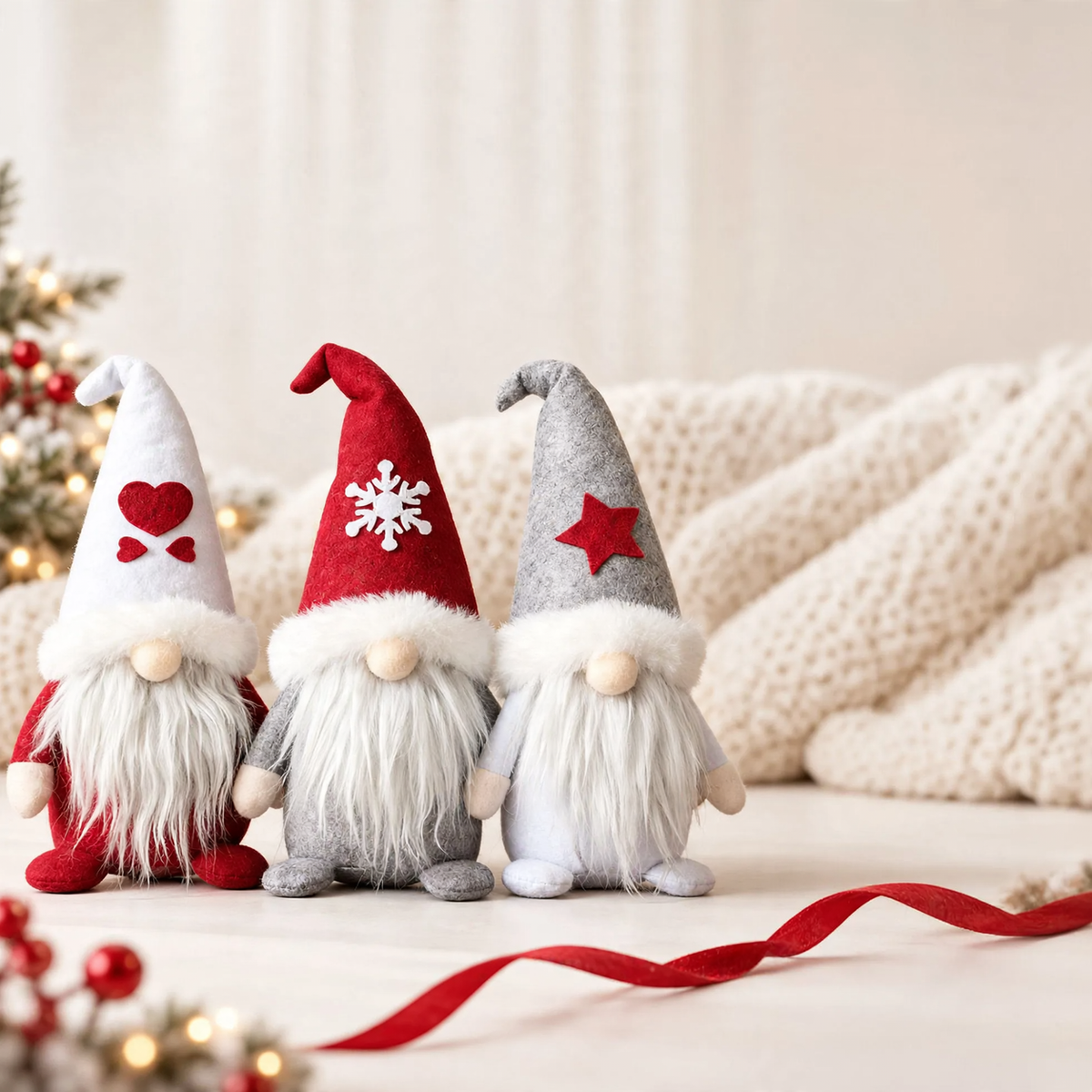 Christmas Elf Figurine with Heart Motif