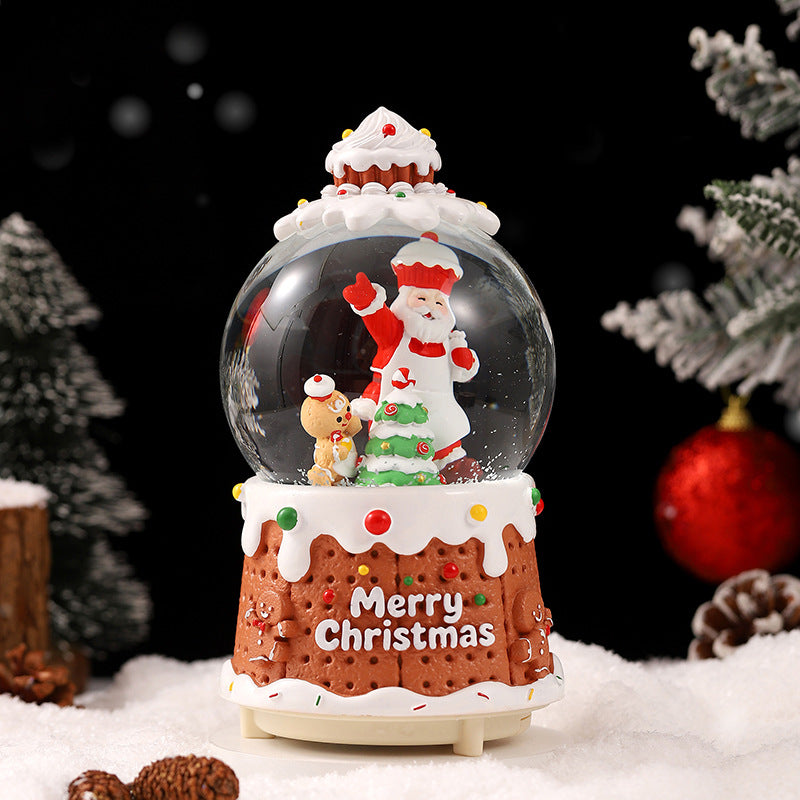 Decorative snow globe with light and music