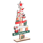 Christmas wooden table decoration with inscription