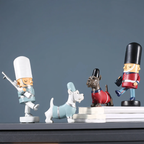 Decorative nutcracker figure soldier with dog