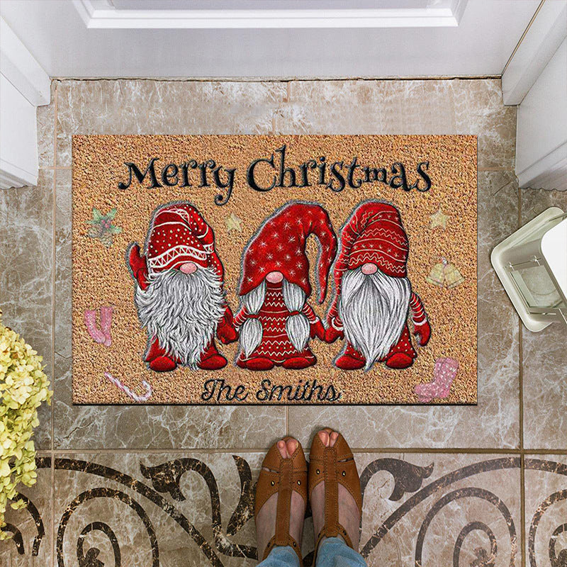 Christmas Doormat with Gnome Design